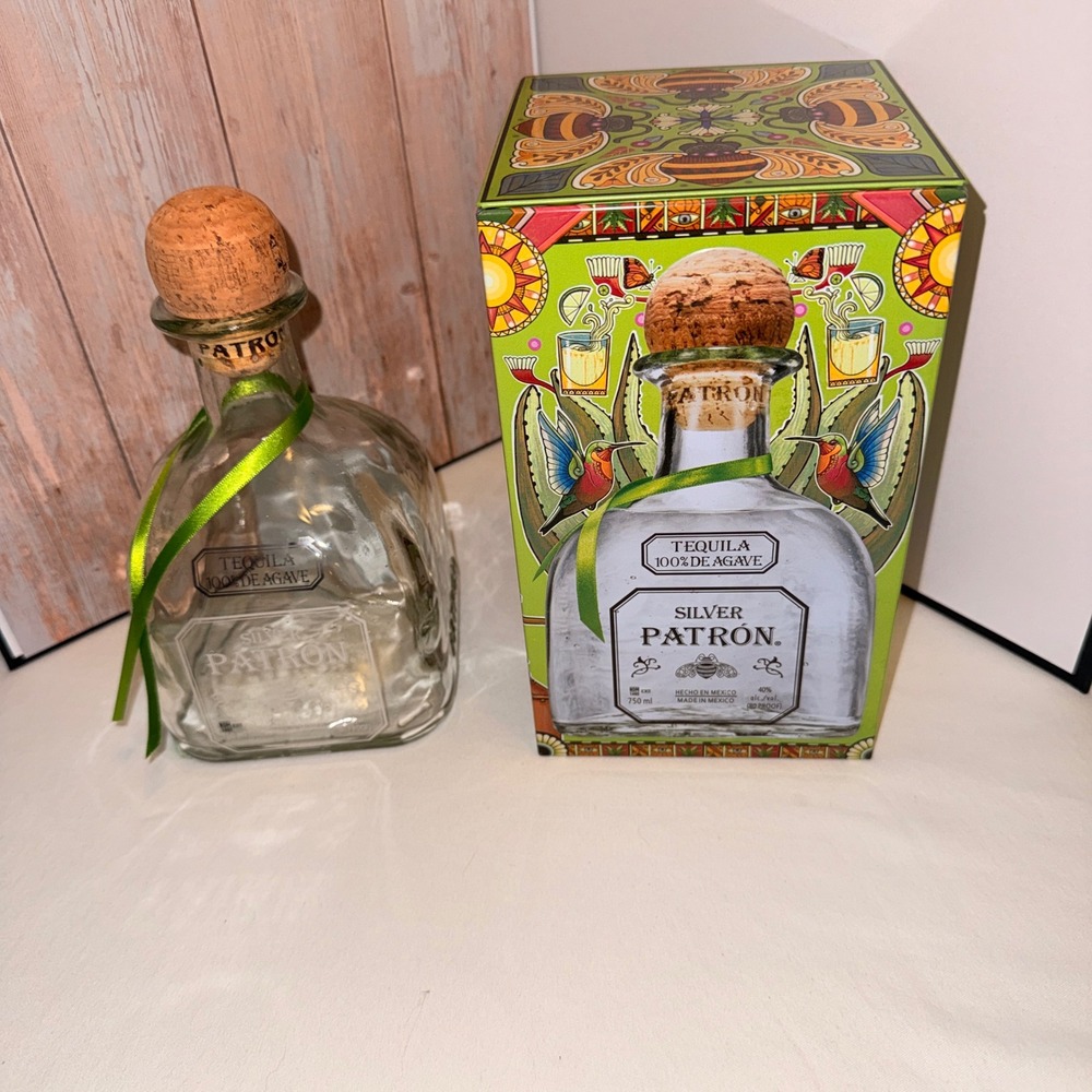 Patron Silver Tequila Empty Bottle 750ml Sergio Perez & Heritage Tin‎ Excellent